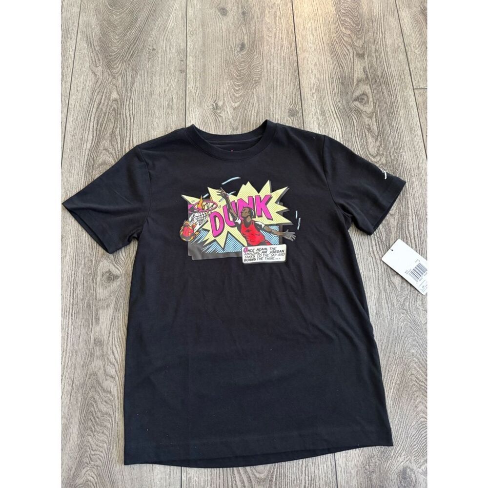 Jordan Black Tee with Red Jumpman Logo